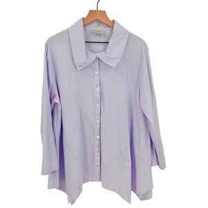 Inae Collection Lavender Button Down Tunic Large